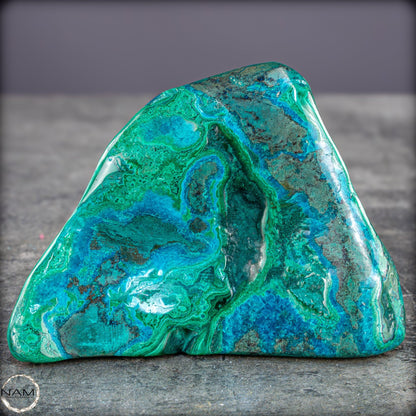 Botryoidaler Chrysokolla, Malachit und Azurit, sehr selten - 255,34g