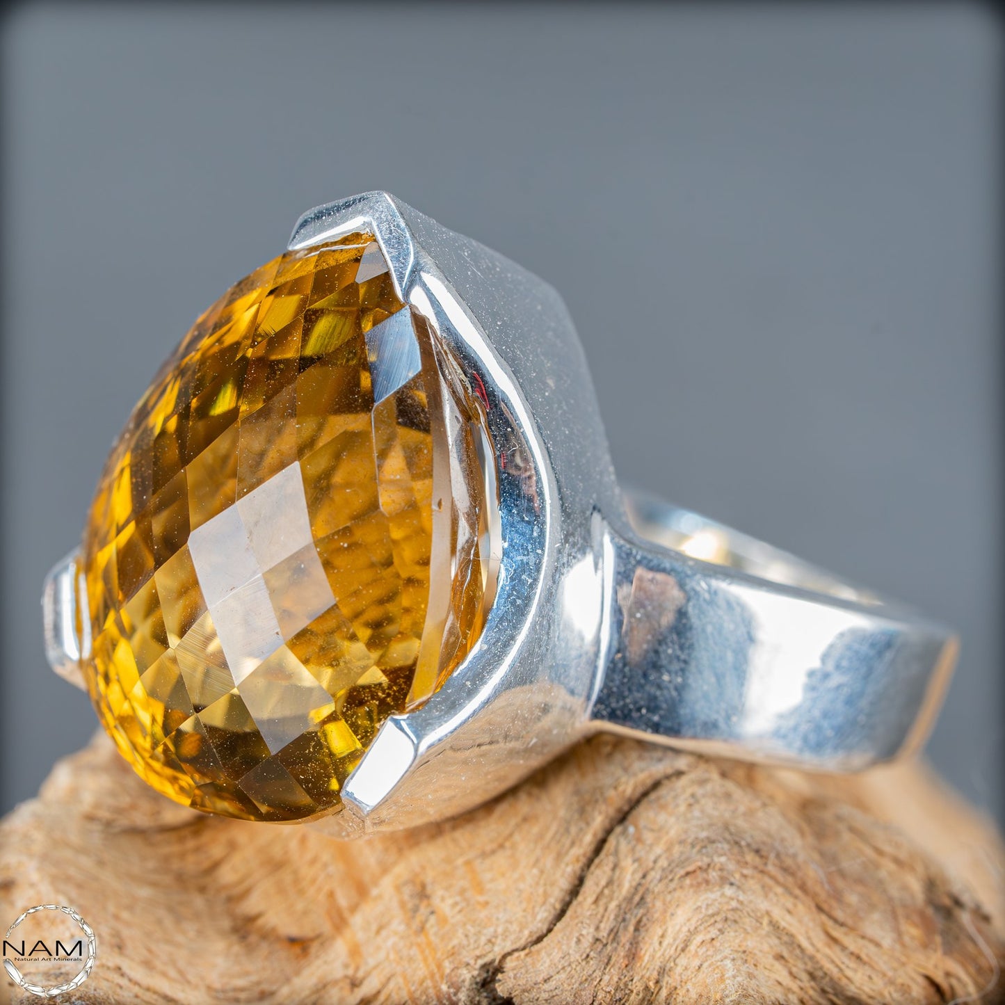 Citrin Ring aus 925er Silber – Strahlende Eleganz - 15,00g 75ct