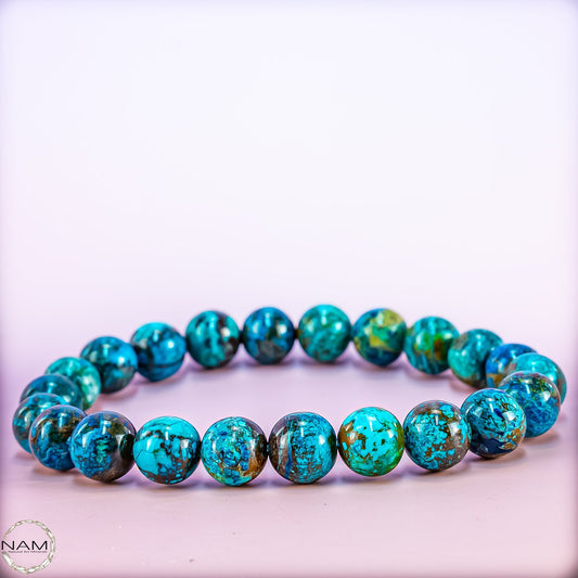 Exklusives Azurit-Malachit-Chrysokoll Armband - 26,85g 134,25ct