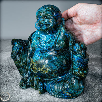 Natürlicher Labradorit Buddha von Höster Qualität - 3656,27g