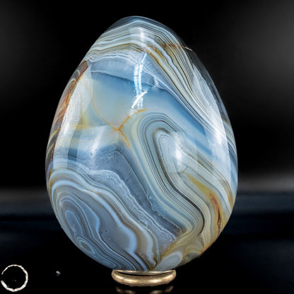 Gebändertes Orca-Achat-Ei – Ein faszinierendes Naturkunstwerk - 1011,49g