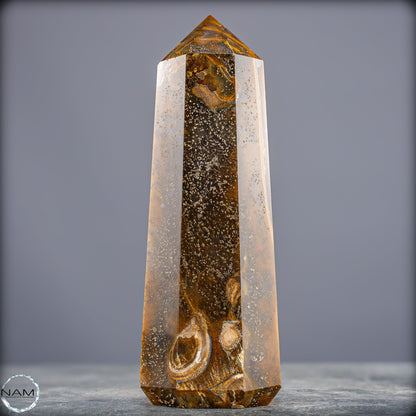 Natürlicher Tigerauge-Obelisk - 912,17g