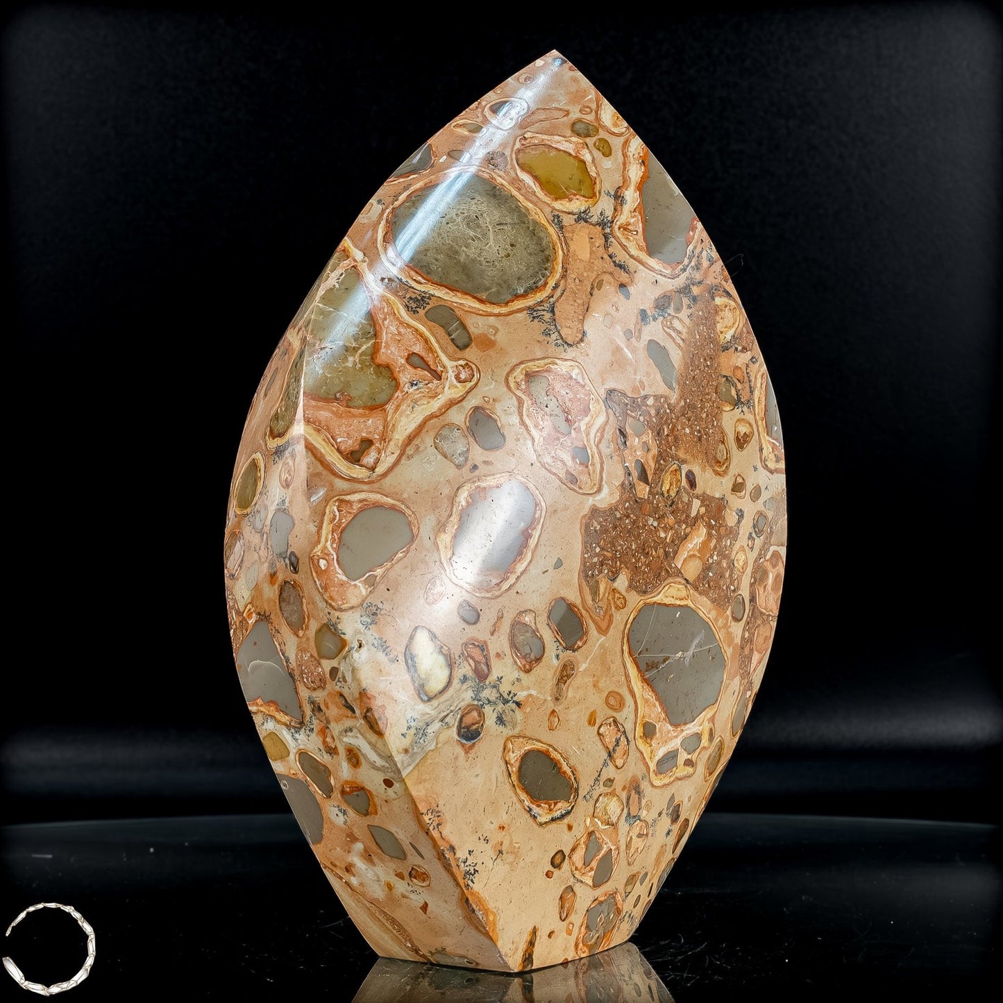 Natürliche Leoparden-Jaspis Kristall Flamme- 1004,88g
