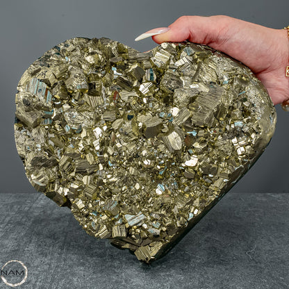 Natürliches Pyrit, Quarz und Galena Kristall Herz/Druse - 5039,47g