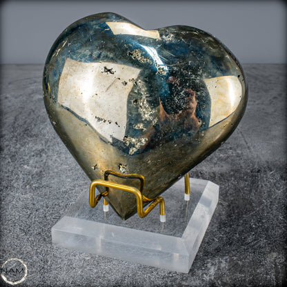 Natürliches Pyrit, Quarz und Galena Kristall Herz/Druse - 1397,97g