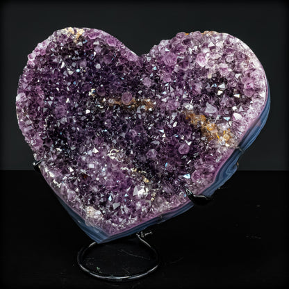 Natürlicher Amethyst-Herz Druse auf Ständer – 5640,61g