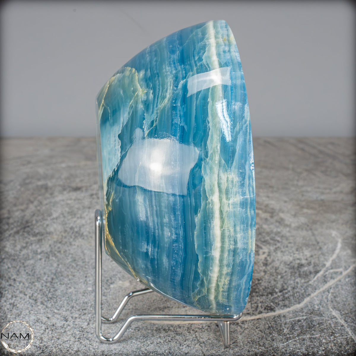 Seltene Natürlich Blaue Onyx-Kristall Schale/Schüssel, Argentinien - 632,84g