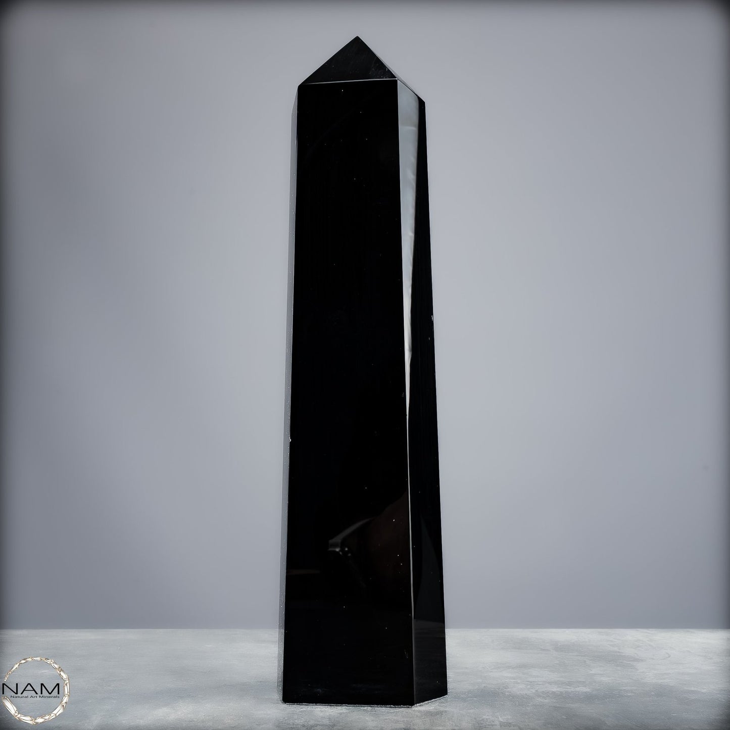 Natürliche Schwarze Obsidian Kristall-Obelisk - 1264,18g