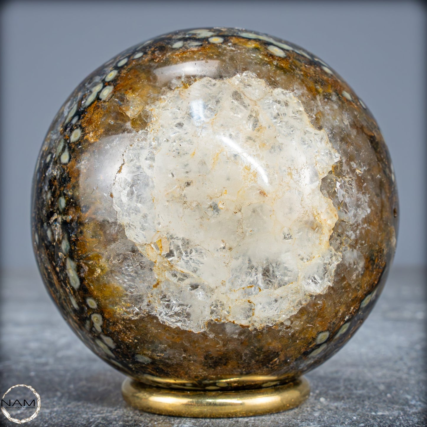 Natürliche Ocean-Jaspis-Achat Kugel - 652,51g