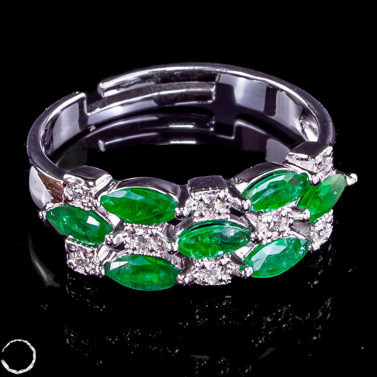 Eleganter Smaragd Ring aus 925er Silber - 2,69g 13,45ct