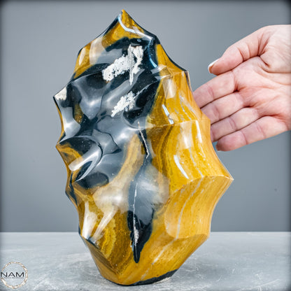 Natürliche Jaspis-Chalcedon Kristallflamme - 3996,54g