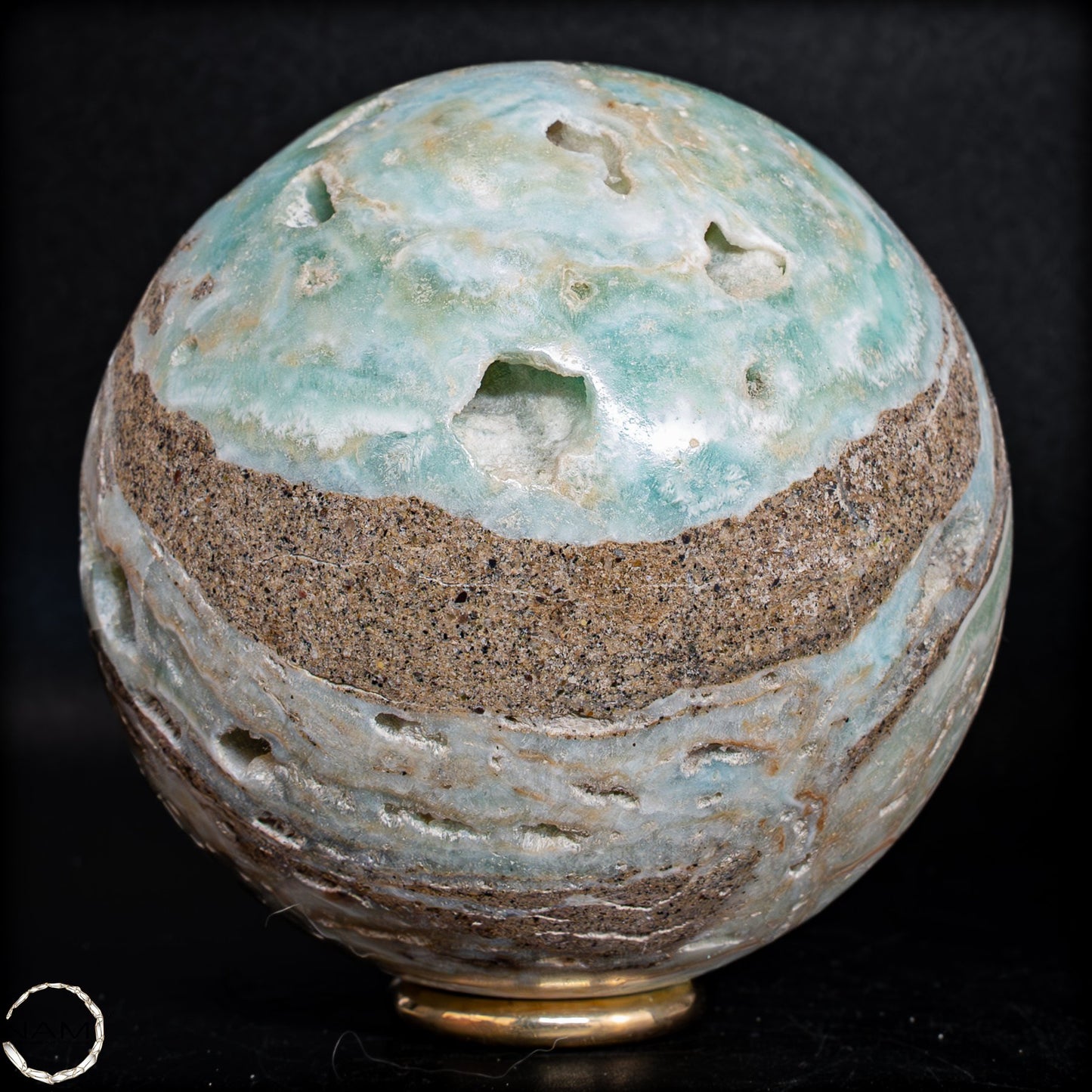 Natürliche Blau-Grüne Aragonit-Kristall Kugel - 727,72g - 80mm