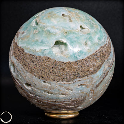 Natürliche Blau-Grüne Aragonit-Kristall Kugel - 727,72g - 80mm