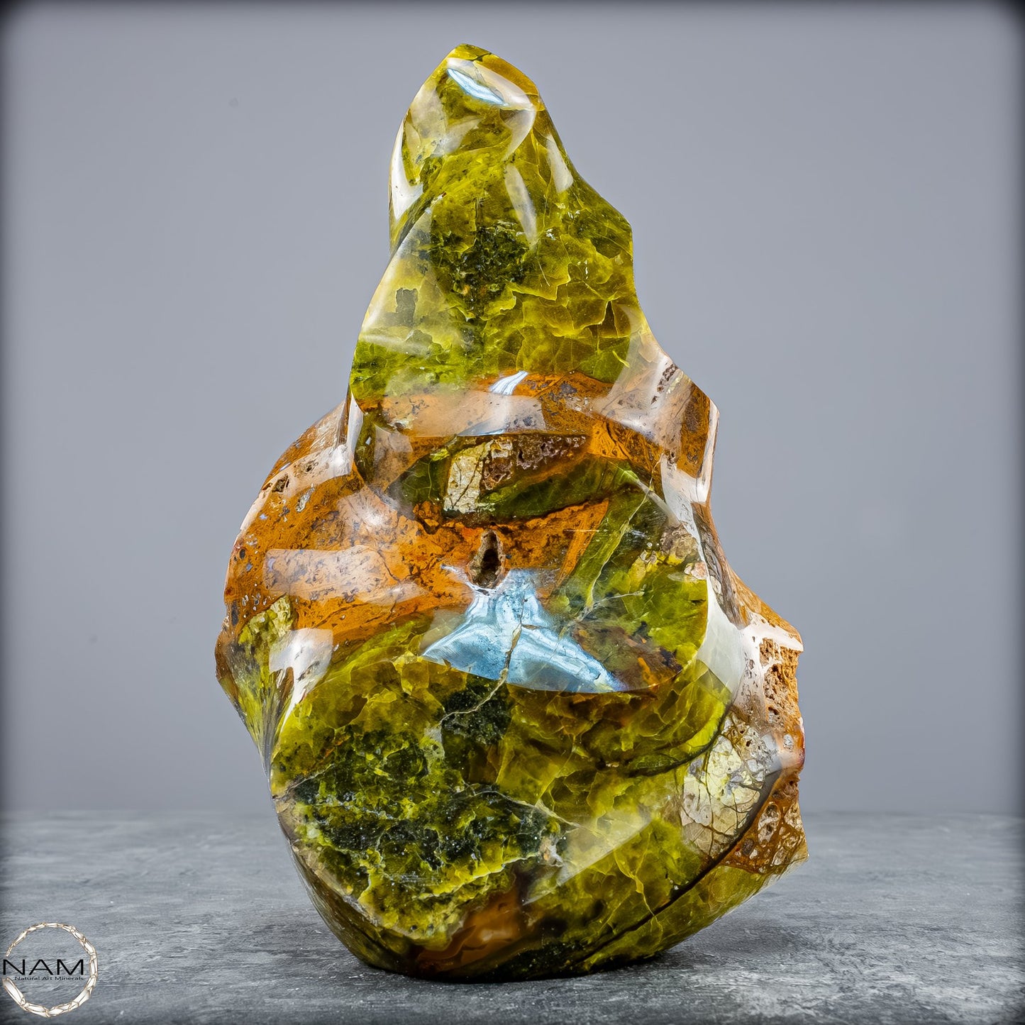 Natürliche Grüner Opal-Kristall Flamme -1052,42g
