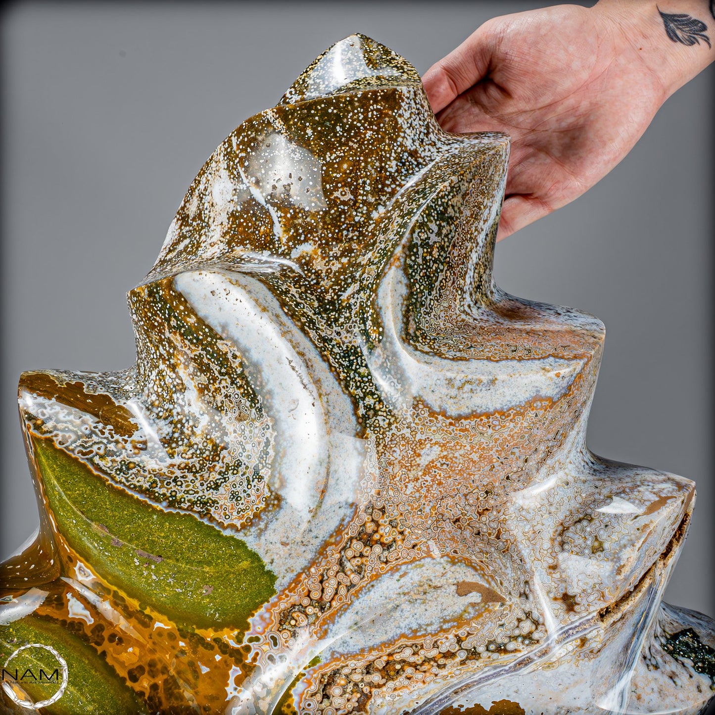 4-Augen-Jaspis Flamme – Eindrucksvolle Natursteinskulptur -54620,57g
