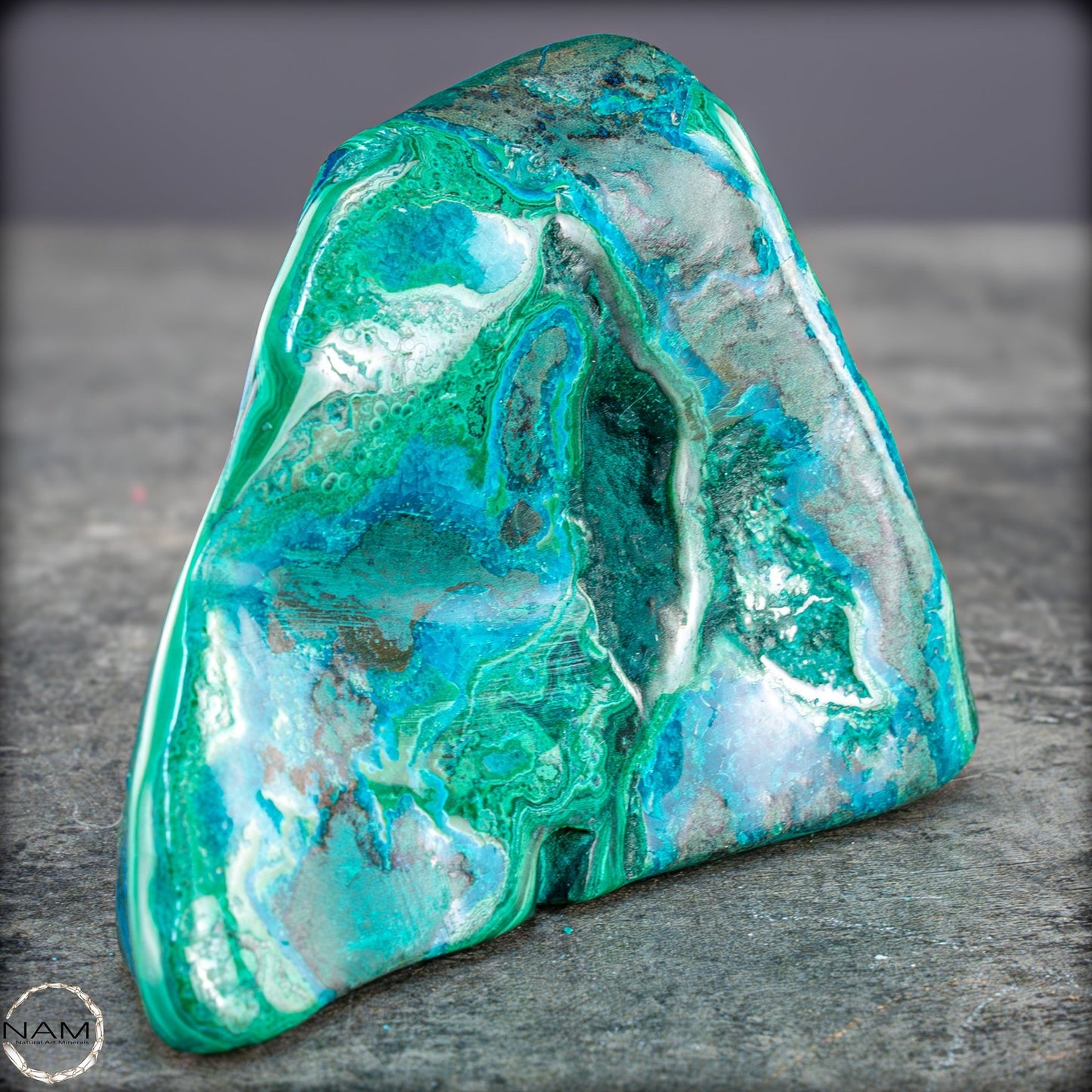 Botryoidaler Chrysokolla, Malachit und Azurit, sehr selten - 255,34g