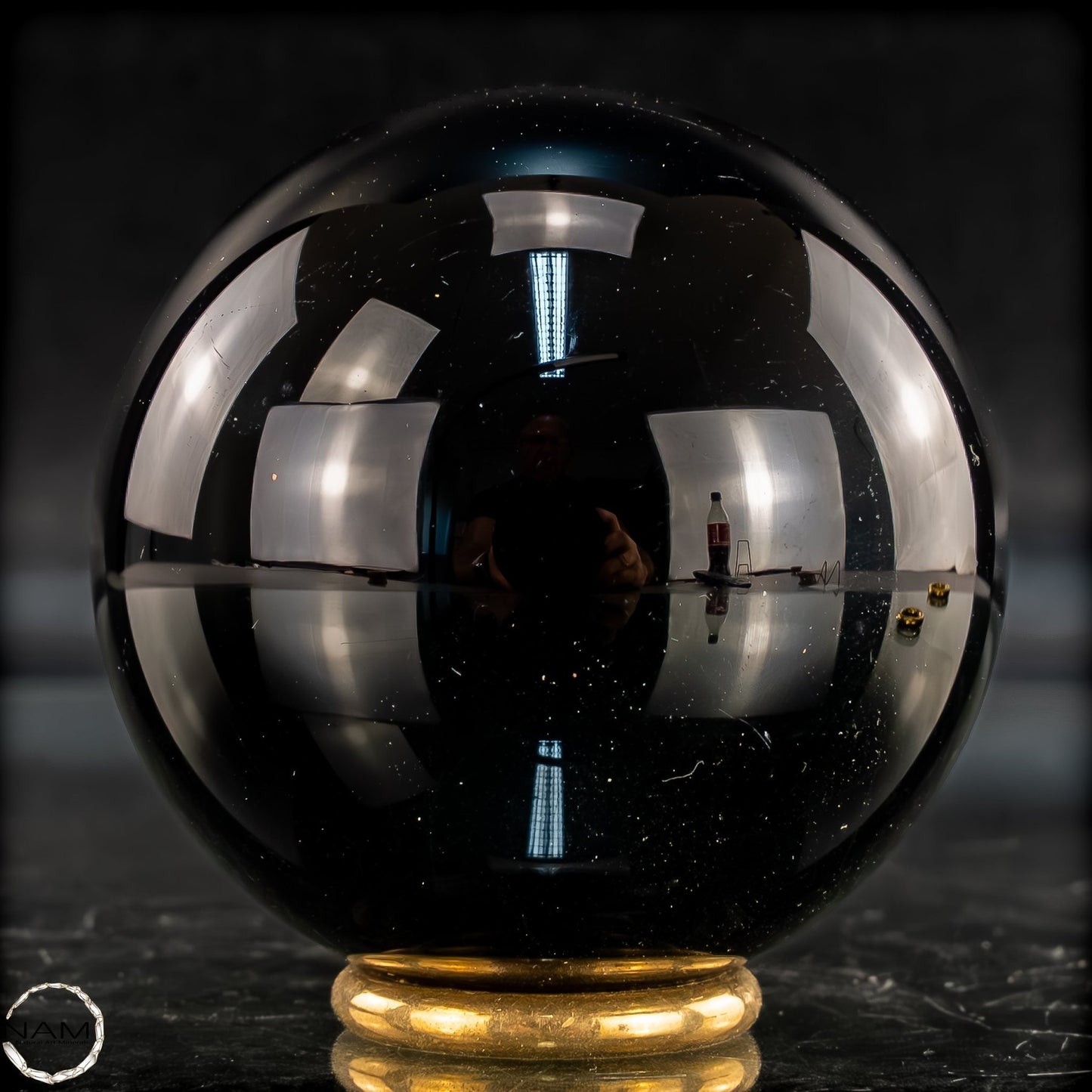 Natürliche Schwarze Obsidian Kristall-Kugel - 281,47g