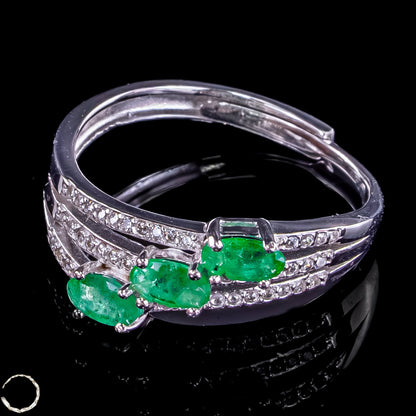 Eleganter Smaragd Ring aus 925er Silber - 2,28g 11,4ct