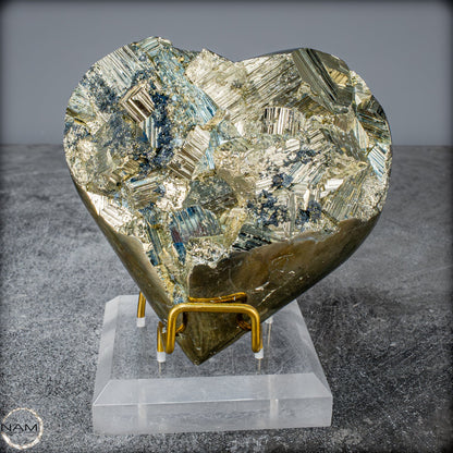 Natürliches Pyrit, Quarz und Galena Kristall Herz/Druse - 1397,97g