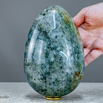 Grüner Turmalin in Quarz Ei aus Brasilien -2190,36g