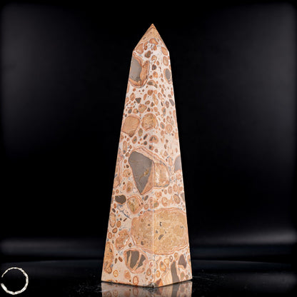 Natürlicher Leoparden-Jaspis Obelisk -1000,52g