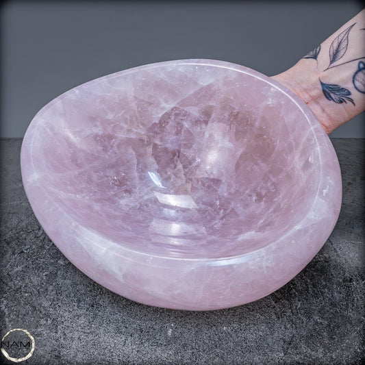 Natürliche Rosenquarz Schale / Schüssel - 3483,31g