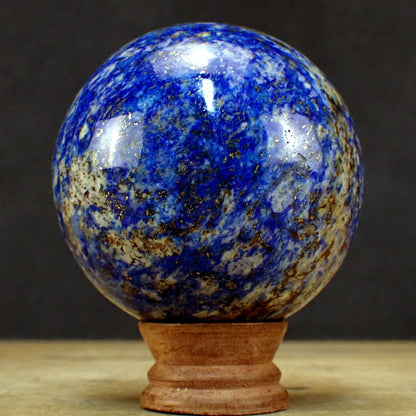 Königsblaue Lapislazuli-Kugel mit Pyrit - 1104.81 g - 90 mm