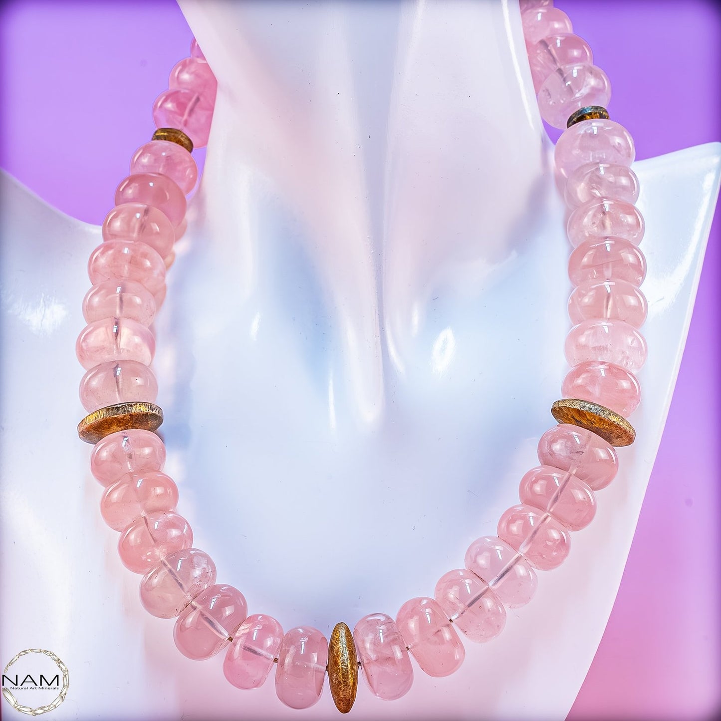 Elegante Rosenquarz Kette in zartem Rosé - 222,22g - 1111,1ct