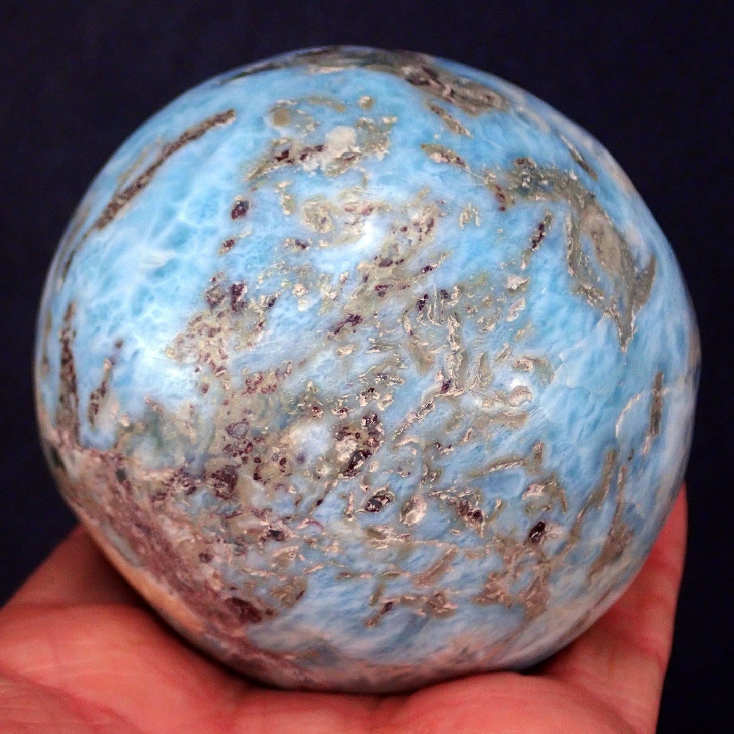 Große Larimar Kugel, 3791.4ct - 80.78 mm - 758.28 g