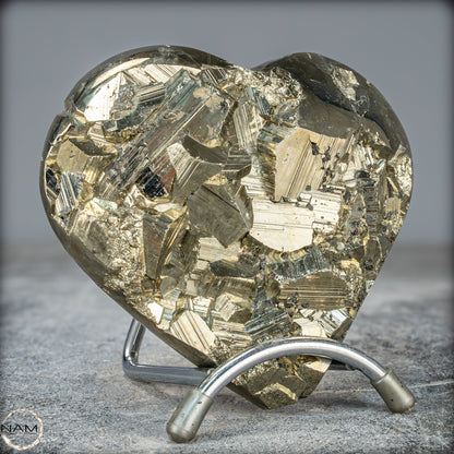 Natürliches Pyrit, Quarz und Galena Kristall Herz/Druse - 1044,28g