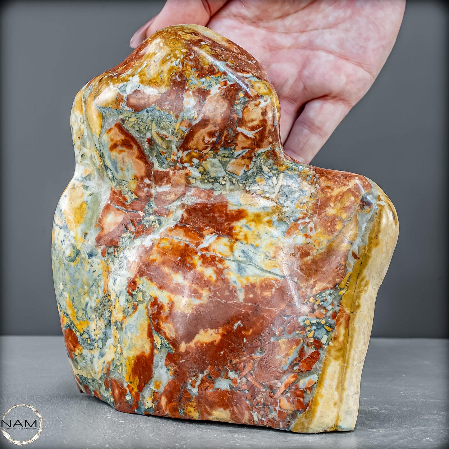 Natürliche Indonesische Picture Jasper-Kristall Freiform – 1434,81g