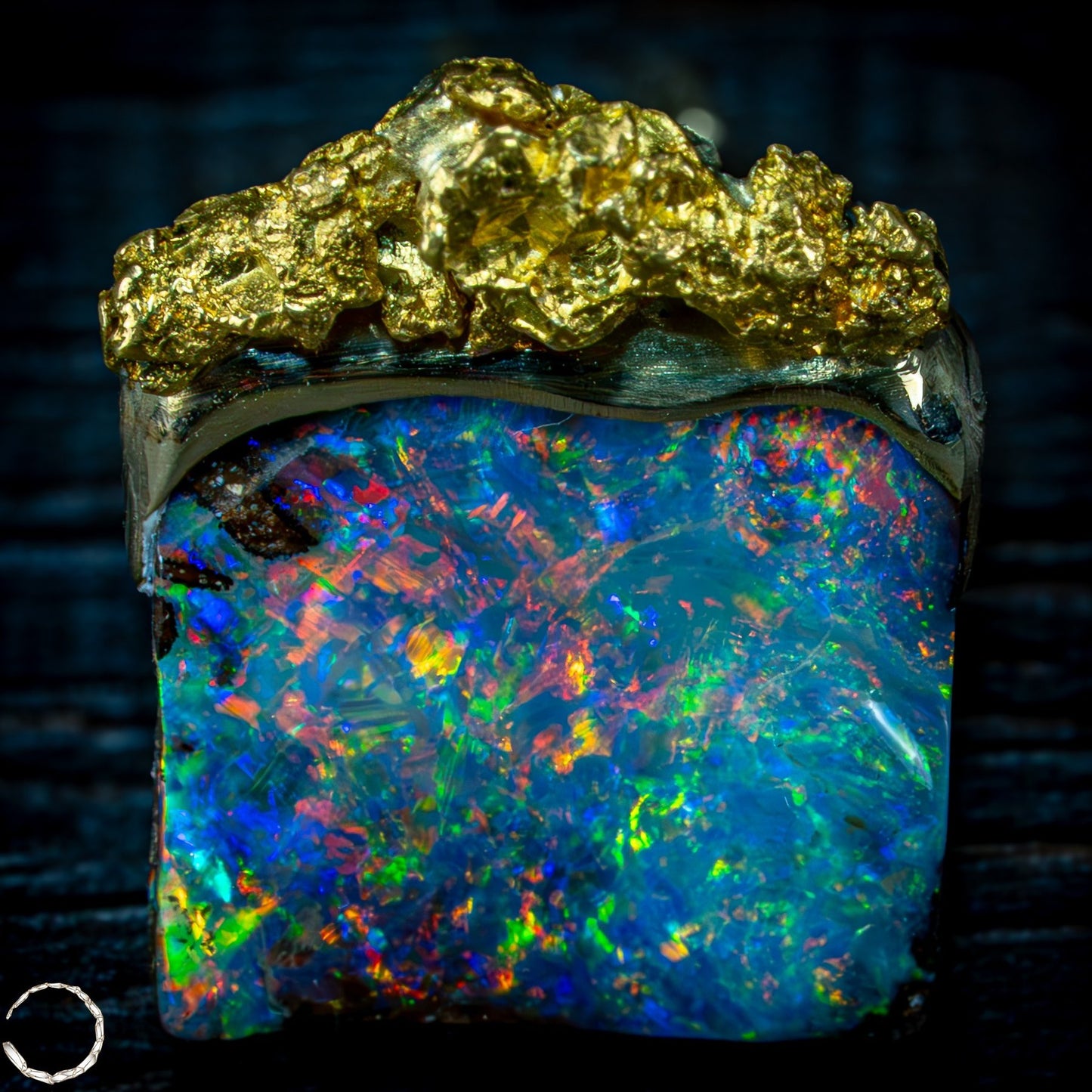 Natural Boulder Opal, Natürliches Goldnugget, 18K Gold Nugget - 3,968g