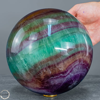 Regenbogen Fluorit – Elegante Naturkugel 5829,66g
