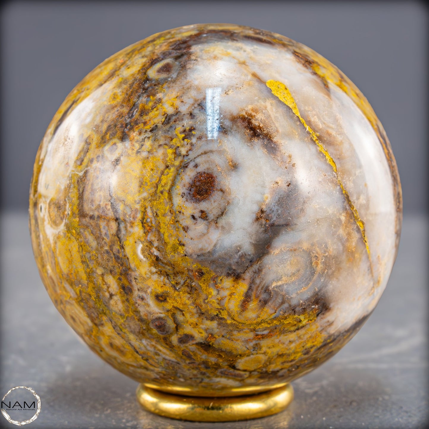 Bumblebee Jasper Kugel – Ein Meisterwerk aus Feuer und Erde - 345,88g