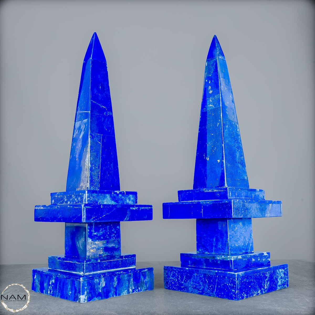 Natürliches Paar Lapislazuli Obelisken von Höchster Qualität - 4051,27g
