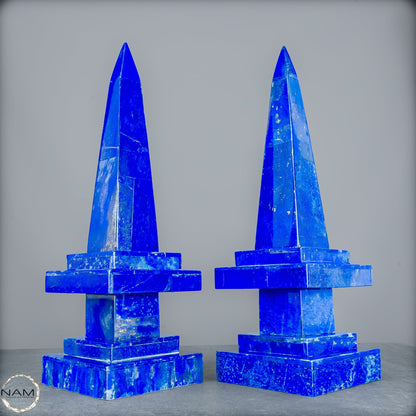 Natürliches Paar Lapislazuli Obelisken von Höchster Qualität - 4051,27g