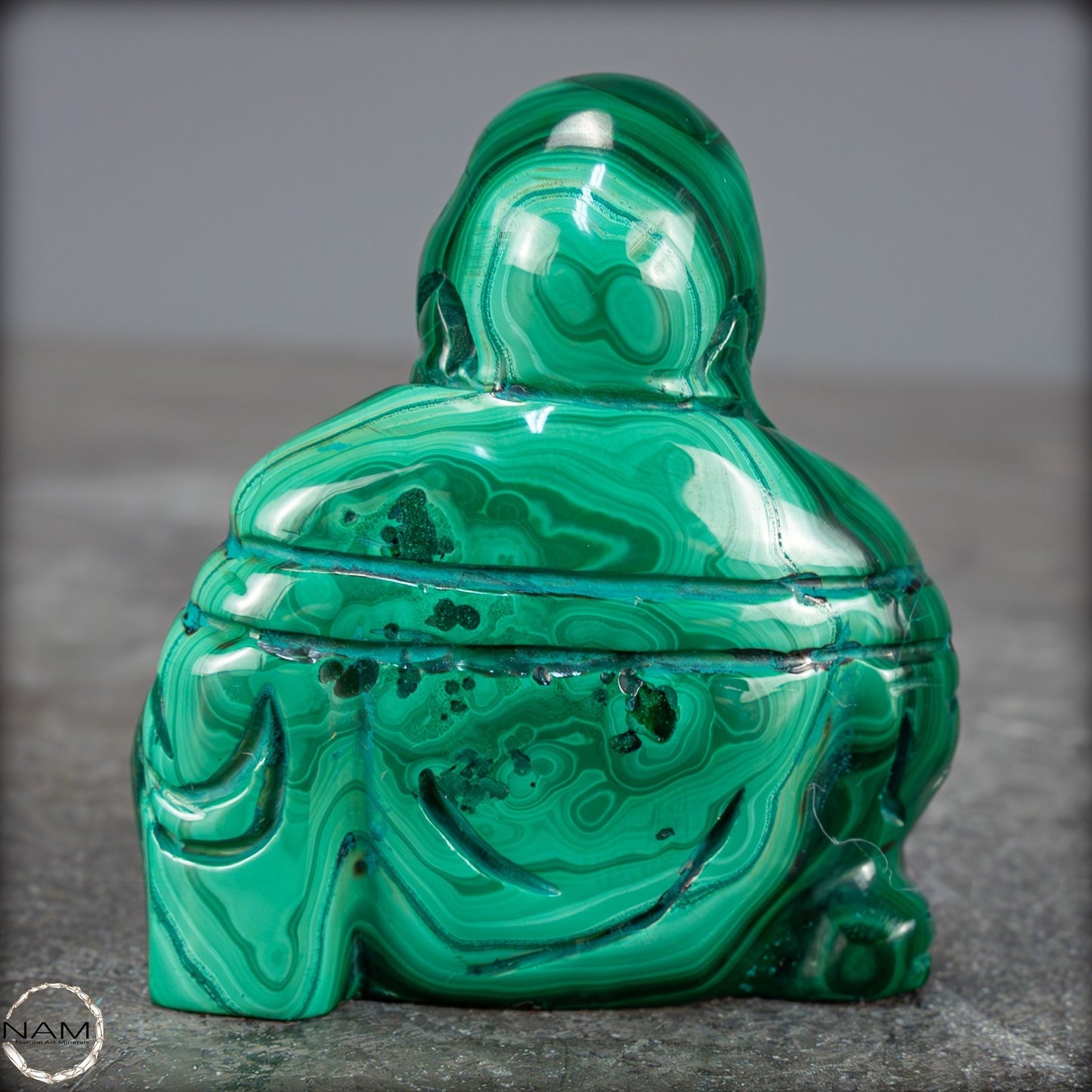 Sehr alte Malachit & Chrysocolla Skulptur Buddha , Kongo - 115,59g