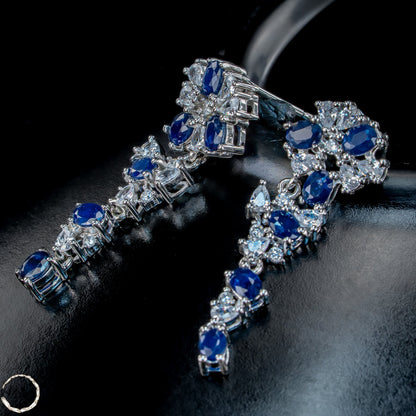 Exklusive Saphir-Ohrringe voller Eleganz-5,18g / 25,9ct