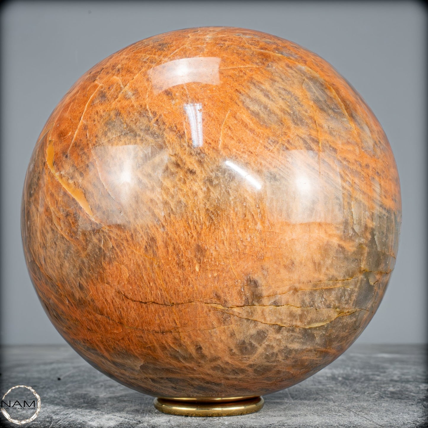 Natürlicher Pfirsich-Mondstein Kristall-Kugel -6580,72g