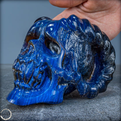Handgefertigter Totenkopf aus natürlichem Bernstein – Indonesien 306,67