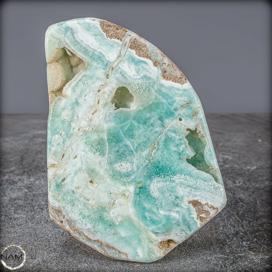 Natürlicher Blau-Grüne Aragonit Kristall-Freiform - 890,17g
