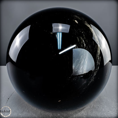 Natürliche Schwarze Schimmernde Obsidian Kristall-Kugel -15984,29g