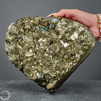 Natürliches Pyrit, Quarz und Galena Kristall Herz/Druse - 5039,47g