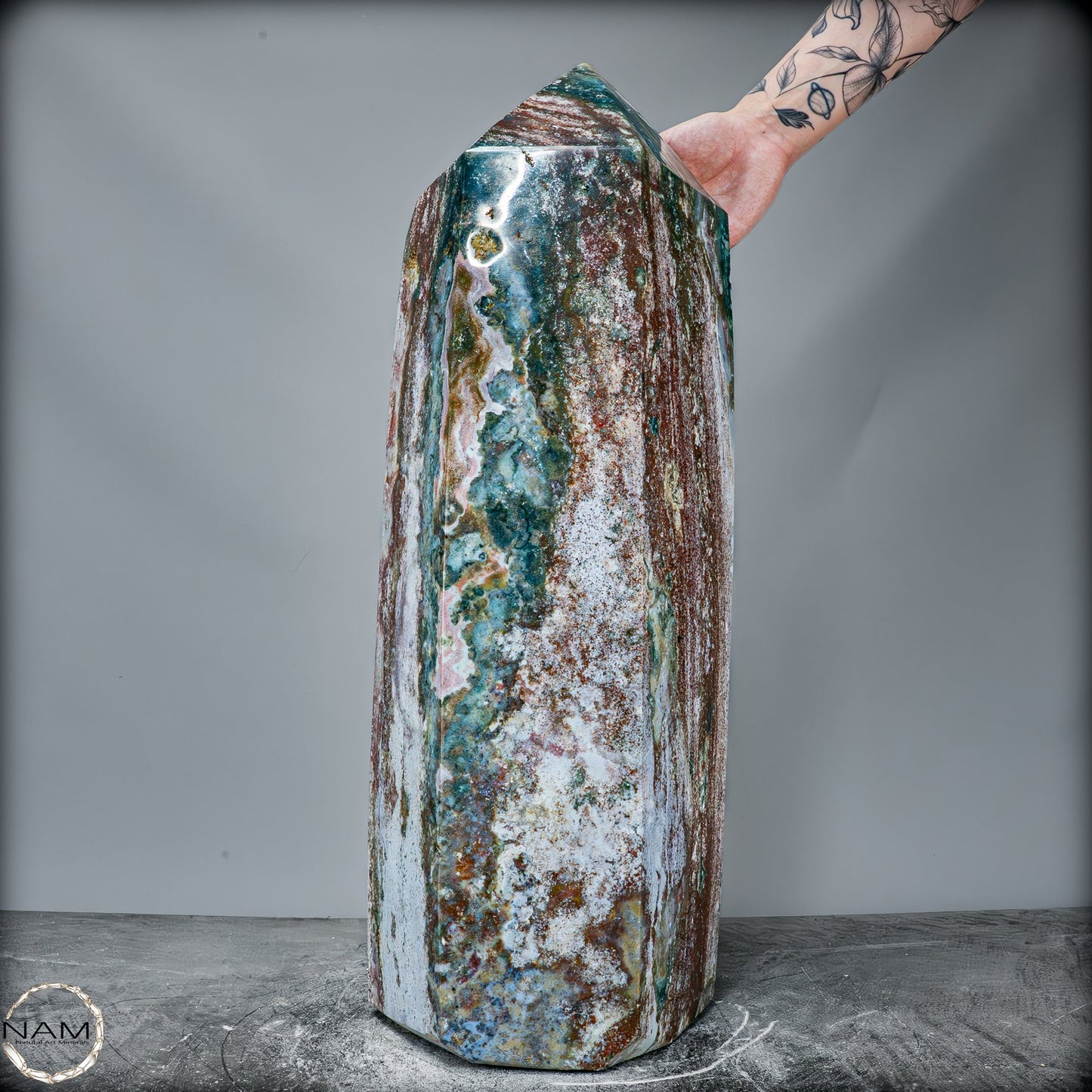 Natürlicher Jaspis-Achat Kristall-Obelisk - 39187,42g