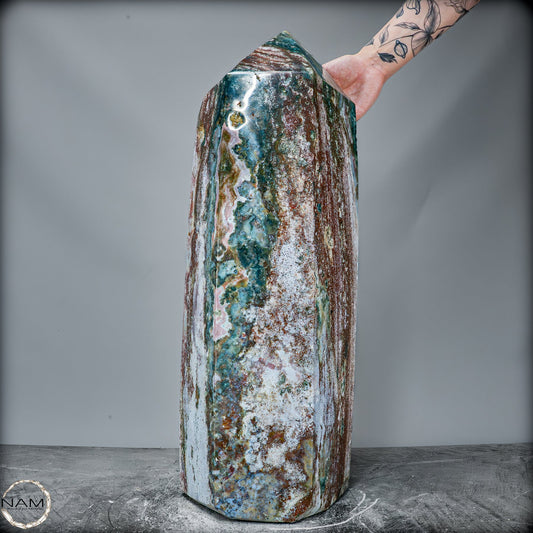 Natürlicher Jaspis-Achat Kristall-Obelisk - 39187,42g