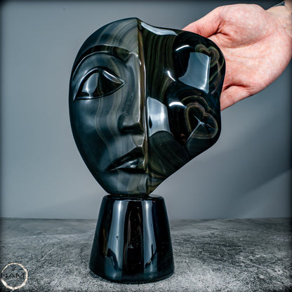 Natürliche Regenbogen-Obsidian -Skulptur - 1272,39g