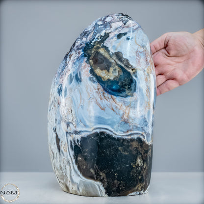 Mystik in Stein – Gebänderter Achat trifft schwarzen Opal - 11788,15g