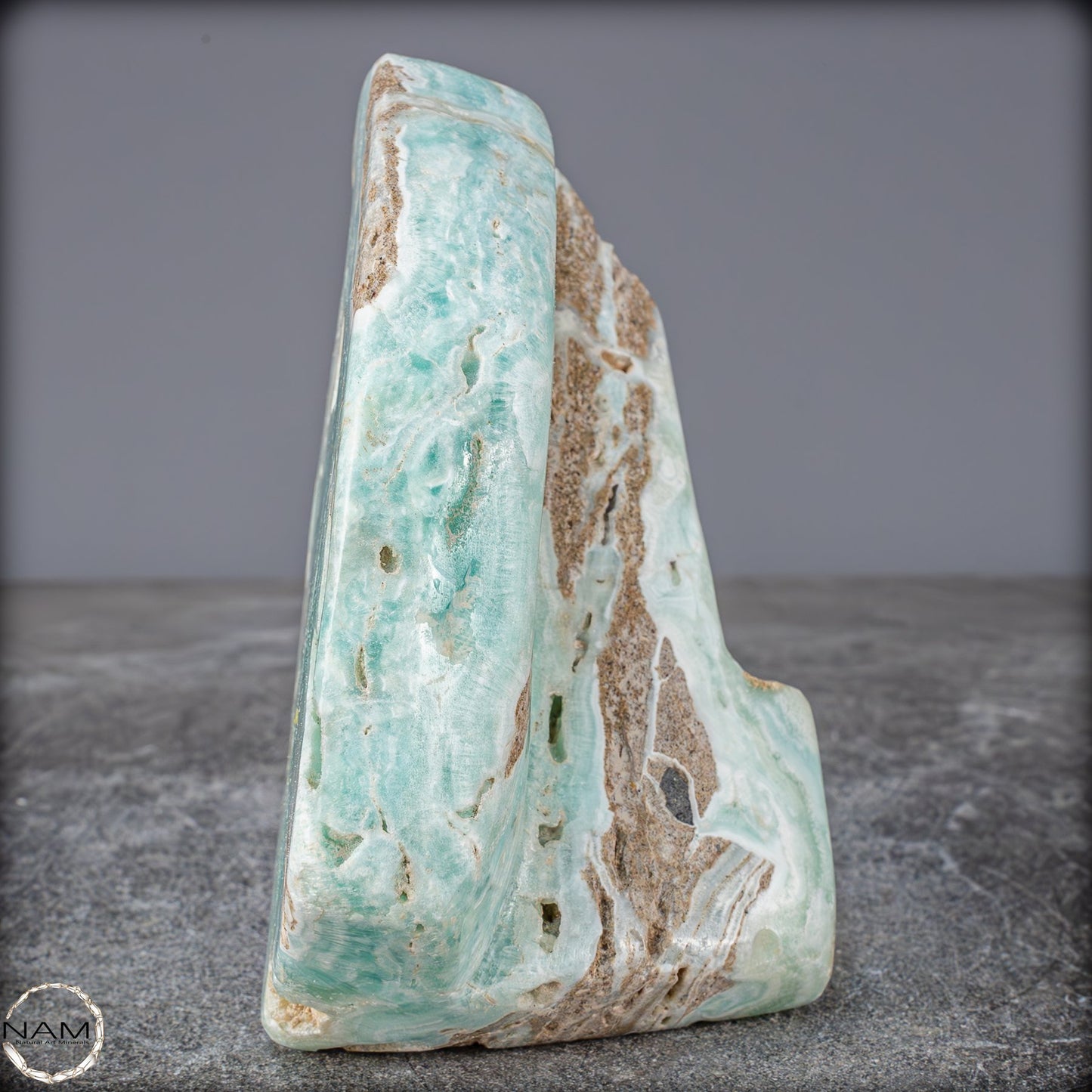 Natürlicher Blau-Grüne Aragonit Kristall-Freiform - 890,17g