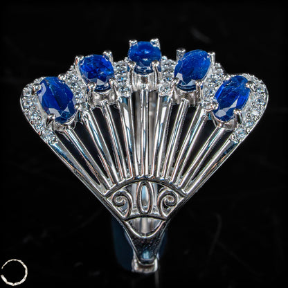Strahlende Eleganz – Exklusiver Saphir-Ring aus 925er Silber -3,69g 18,45ct