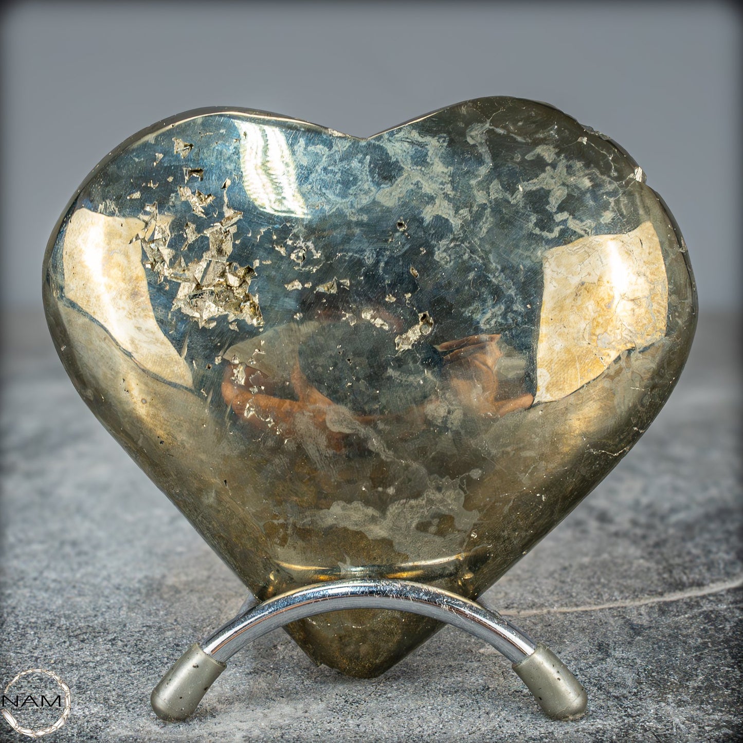 Natürliches Pyrit, Quarz und Galena Kristall Herz/Druse - 1044,28g
